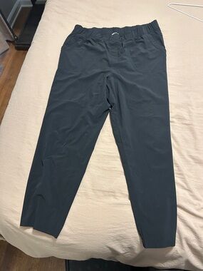 Talbots Black Elastic-Waist Track Pants
